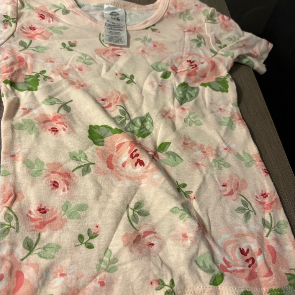 Gerber Kids Pink and Green Floral Shirt